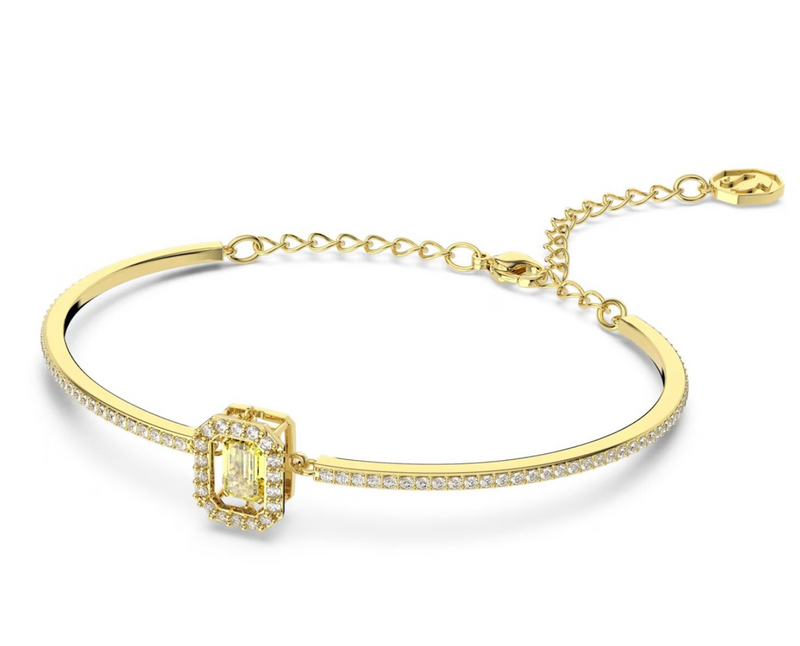 Una Bangle Octagon Cut, Yellow, Gold-Tone Plated