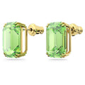 Millenia stud earrings Octagon cut, Green, Gold-tone plated 5638489