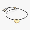 Engravable heart 14k gold-plated sliding bracelet (High Resolution)