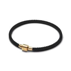 14k gold-plated bracelet with shimmering black cor