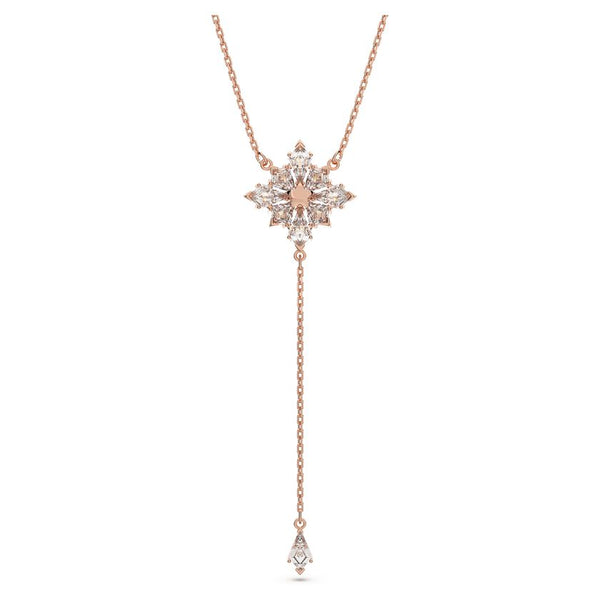 Stella Y necklace Kite cut, Star, White, Rose gold-tone plated