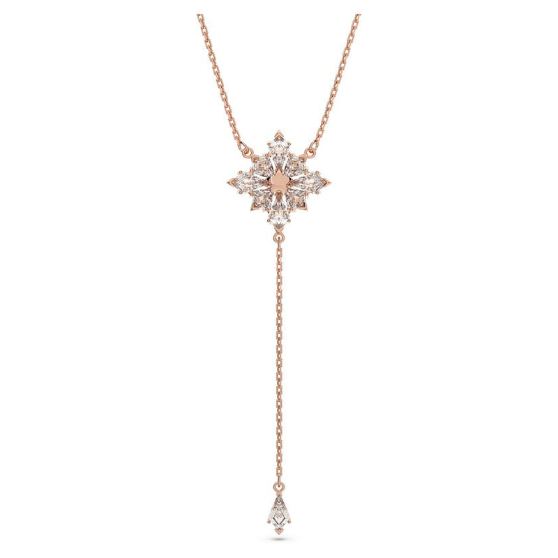 Stella Y necklace Kite cut, Star, White, Rose gold-tone plated