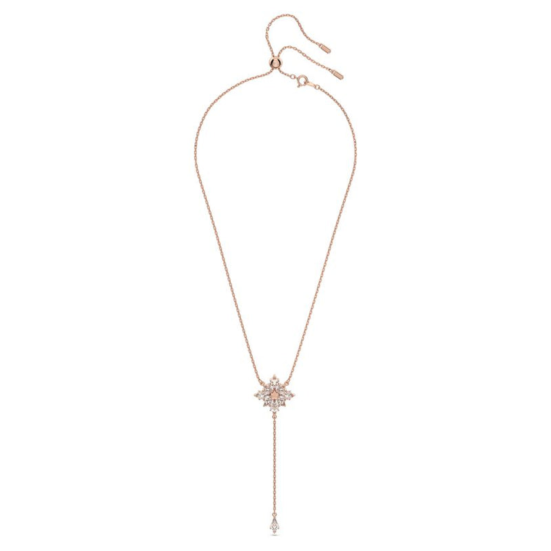 Stella Y necklace Kite cut, Star, White, Rose gold-tone plated