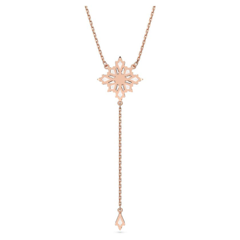 Stella Y necklace Kite cut, Star, White, Rose gold-tone plated