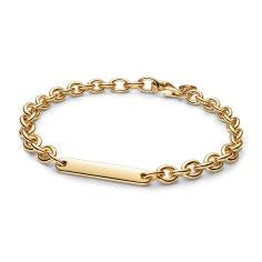 14k Gold-plated link bracelet with engra 569523C00-16