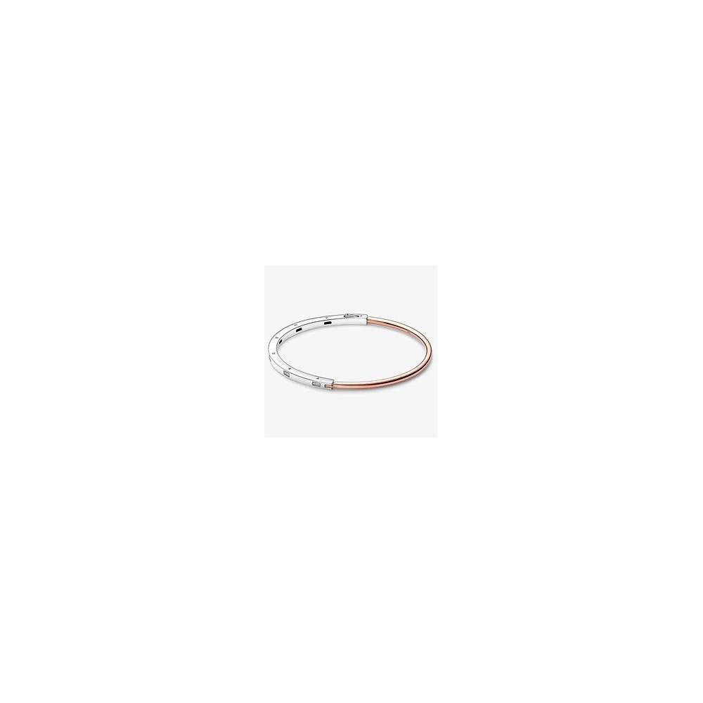 Pandora Signature Two-tone I-D Pavn++ Bangle 582740C01-2 (High Resolution)