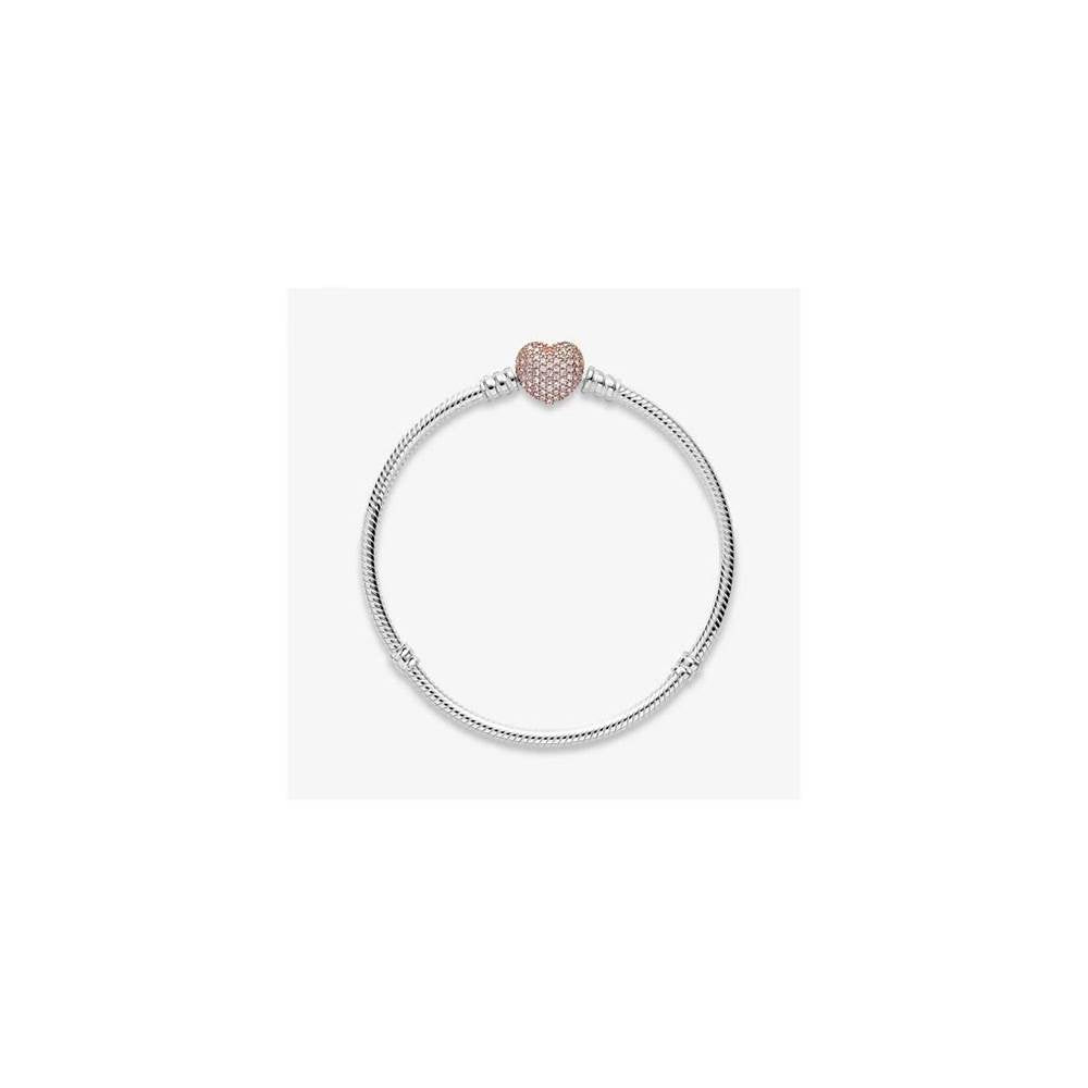 MOMENTS Silver Bracelet w PANDORA Rose P 586292CZ-21 (High Resolution)