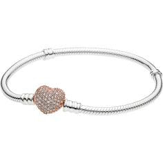 MOMENTS Silver Bracelet w PANDORA Rose P 586292CZ-21