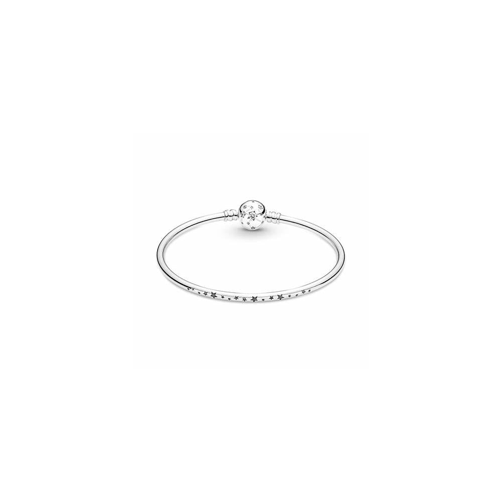 Sterling silver bangle with clear cubic 590009C01-21 (High Resolution)