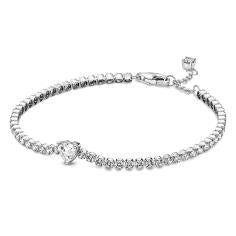 Heart sterling silver tennis bracelet wi 590041C01-16