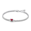 Heart sterling silver tennis bracelet wi 590041C02-16