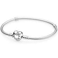 Heart Clasp Silver Bracelet 590719