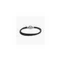 Moments Dbl Blk Woven Leather Bracelet w Silver Cl (High Resolution)