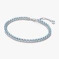 Sterling silver tennis bracelet with aquamarine blue crystal 591469C03-18 (High Resolution)