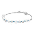 Sterling silver bracelet with white trea 591689C01-20