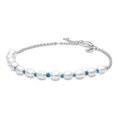 Sterling silver bracelet with white trea 591689C01-20