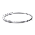 Pandora logo sterling silver bangle with clear cubic zirconia 592313C01-2