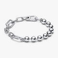 Sterling silver bead and link bracelet 592793C00-5 (High Resolution)