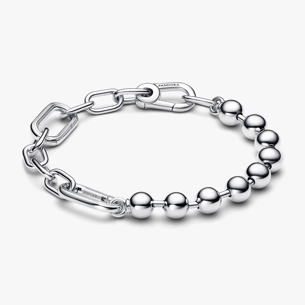 Sterling silver bead and link bracelet 592793C00-5 (High Resolution)