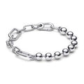 Sterling silver bead and link bracelet 592793C00-5