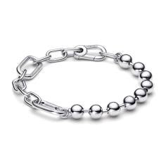 Sterling silver bead and link bracelet 592793C00-5