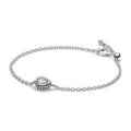 Sterling silver bracelet with clear cubic zirconia and sliding clasp 593001C01-18