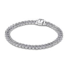Cuban chain sterling silver bracelet wit 593008C01-20