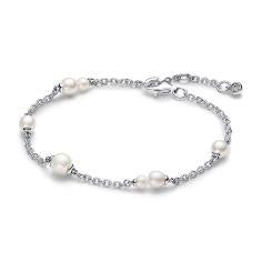 Sterling silver bracelet with white trea 593172C01-20