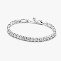 Sterling silver tennis bracelet with cle 593539C01-16 (High Resolution)