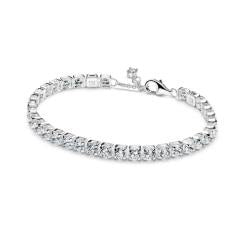 Sterling silver tennis bracelet with cle 593539C01-20