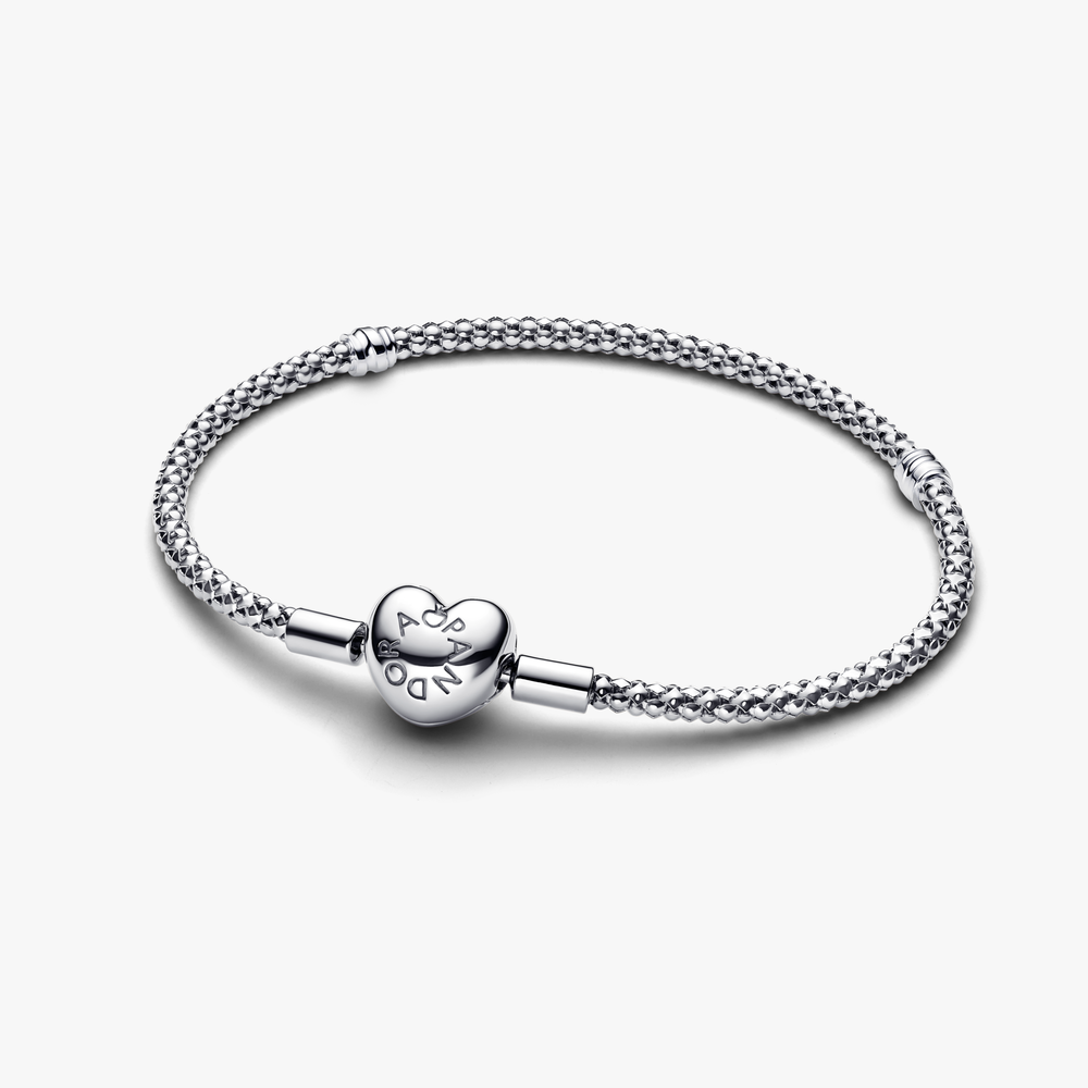 Sterling silver studded chain bracelet w 593853C00-17 (High Resolution)