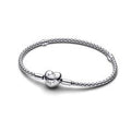 Sterling silver studded chain bracelet with heart