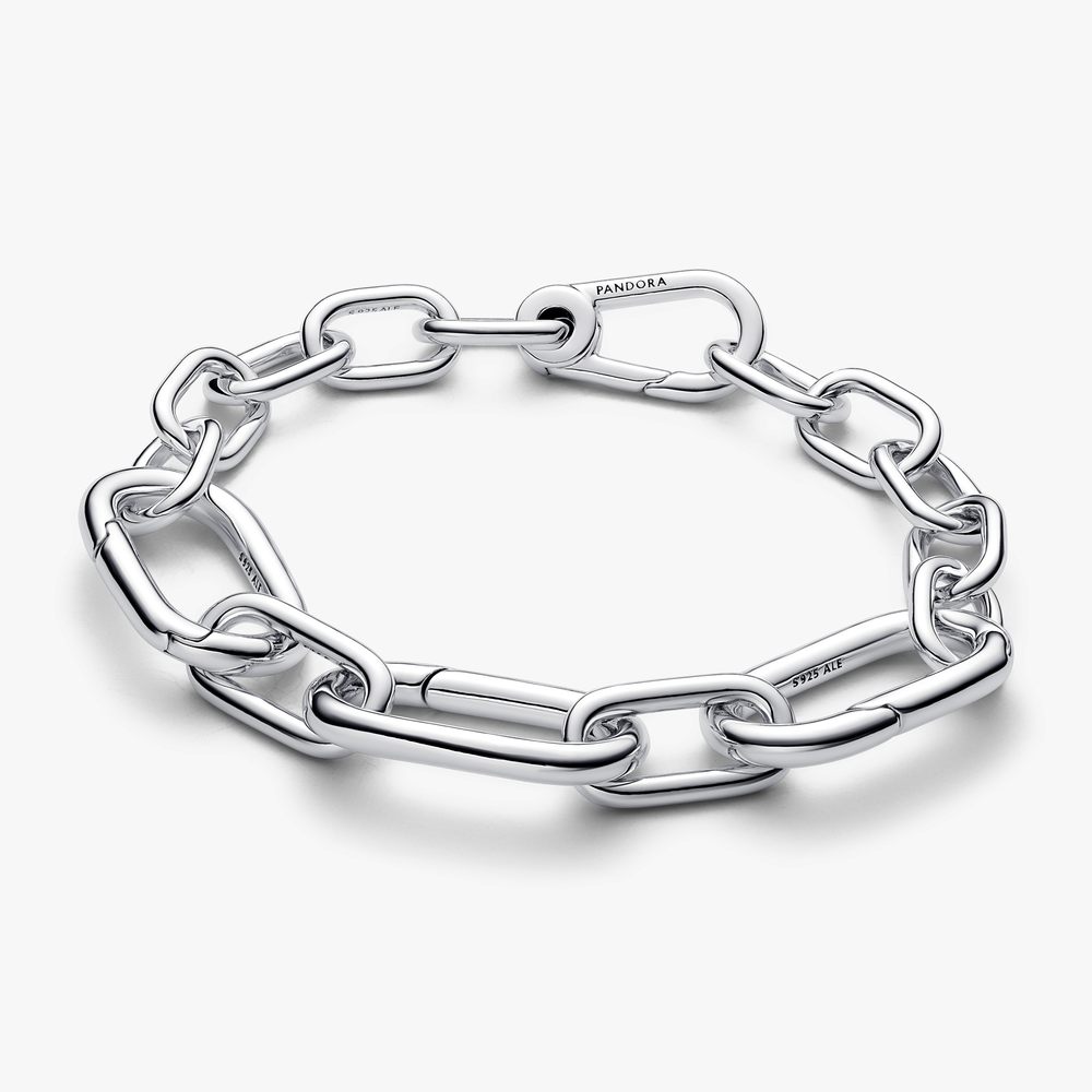 Sterling silver link bracelet with 3 lar 593854C00-3 (High Resolution)