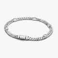 Heart cuban chain sterling silver bracel 594226C01-20 (High Resolution)