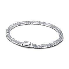 Oval cuban chain sterling silver bracele 594227C01-18