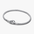 Foxtail sterling silver bracelet with clear cubic 594462C01 (High Resolution)