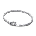 Foxtail sterling silver bracelet with clear cubic 594462C01