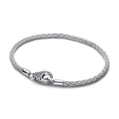 Foxtail sterling silver bracelet with clear cubic 594462C01
