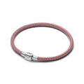 Sterling silver bracelet with shimmering pink cord