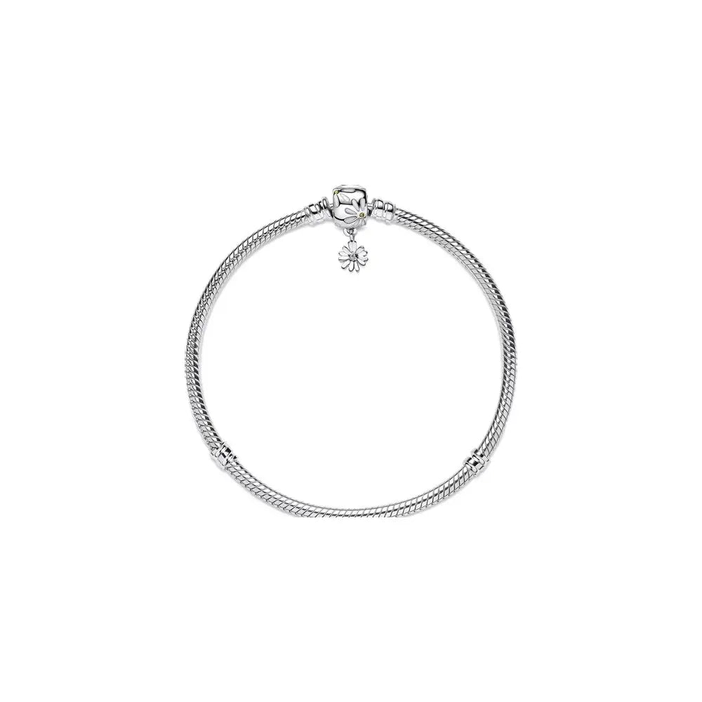 Pandora Moments Silver Bracelet w Daisy Flower Clasp 598776C01-18 (High Resolution)