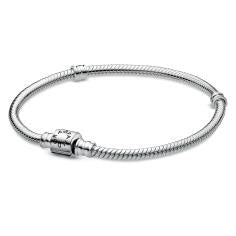Snake Chain Silver Bracelet w Barrell Cl 598816C00-16