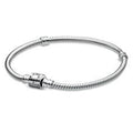 Snake Chain Silver Bracelet w Barrell Clasp 598816C00-21