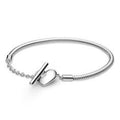 Snake chain sterling silver T-bar heart 599285C00-20