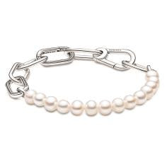 Pandora Me Silver   Freshwater Pearl Link Bracelet 599694C01-3
