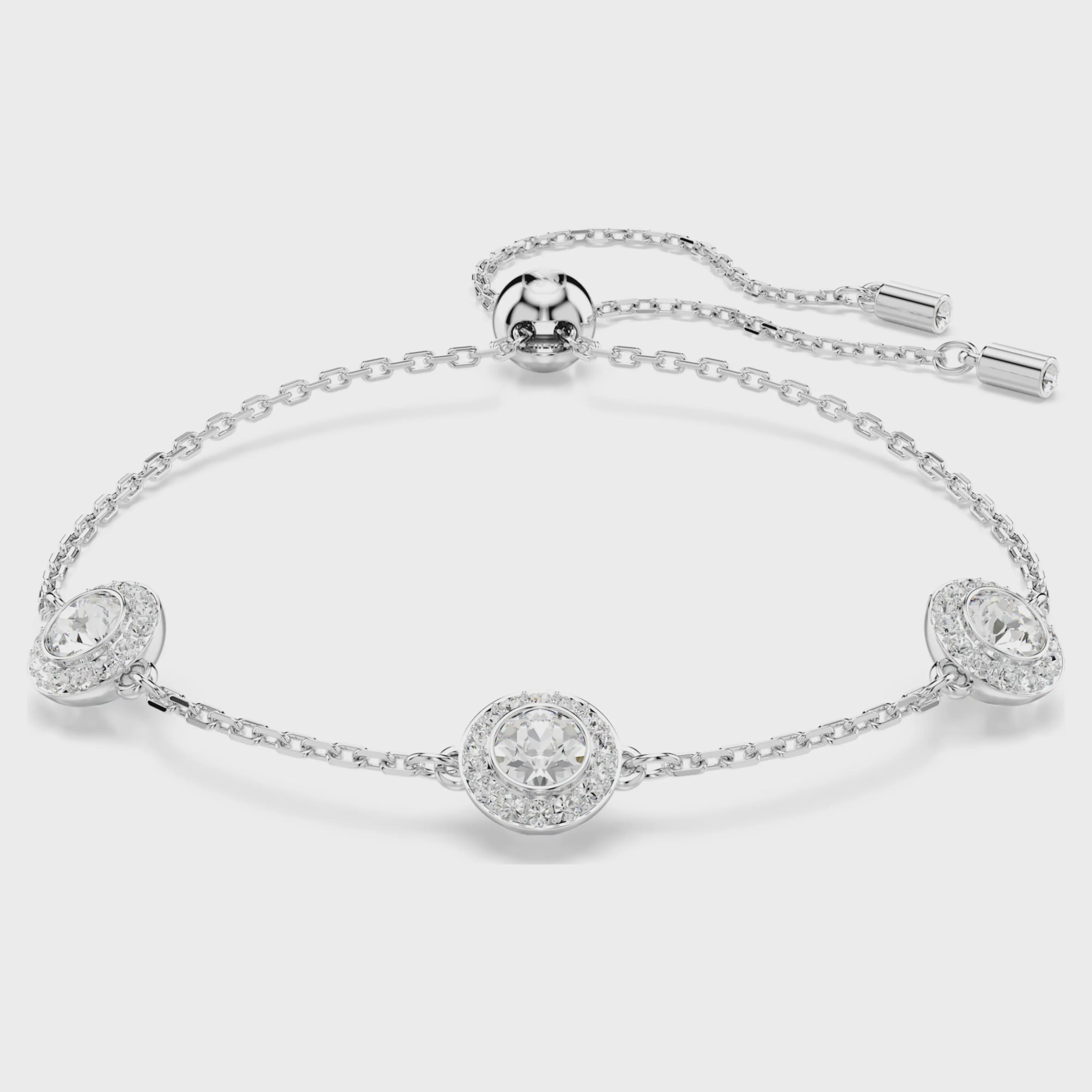 Una Angelic bracelet Round cut, Double sided motifs, White, Rhodium plated M 5732272
