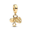 Infinity, disc and heart 14k gold-plated dangle wi 762201C01