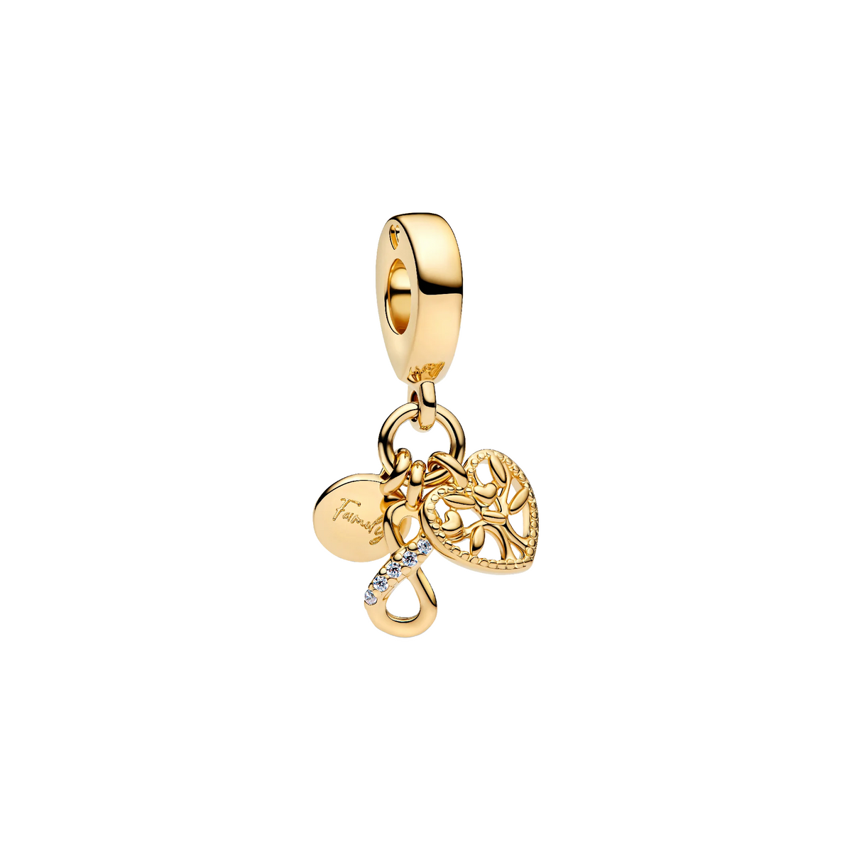 Infinity, disc and heart 14k gold-plated dangle wi 762201C01