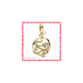 Snake 14k gold-plated medallion with clear cubic zirconia 762301C01 (High Resolution)
