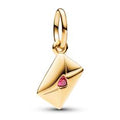 Love envelope 14k gold-plated dangle with red cubic zirconia 762606C01