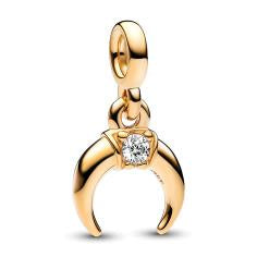 Moon 14k gold-plated mini dangle with clear cubic zirconia 762692C01